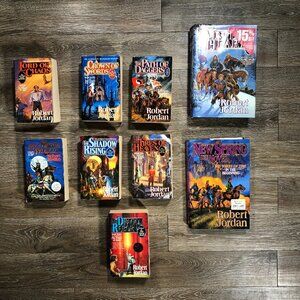 Lot of 9 Robert Jordan Hardback Paperback Wheel of Time Prequel, #1, #3-9 Tor